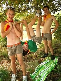 Threesome Boy Scouts outdoor fucking