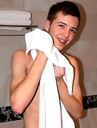 Smiling Teen Boy nude in Bathtub
