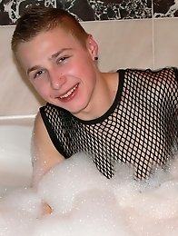 Sweet teen Maximilian taking bath