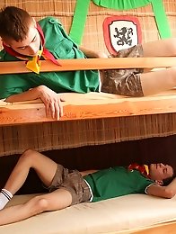 Two horny wanking and sucking scout boys