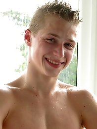 Lovely gay twink boy wet pool fun