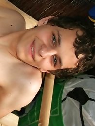 Cute smiling Teen Boy with huge cock