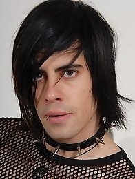 brunette emo guy showing his monster cock