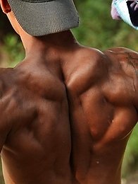 gypsy tattooed guy shows his muscles and beautiful body