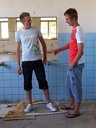 This blond gay couple with big cocks show real hard sex