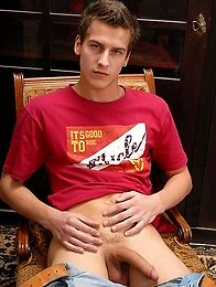 Nice guy shows his huge shaved cock