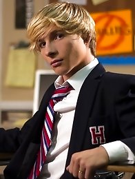 Smooth blond hottie Jessie Montgomery is the next twink to model his Helix Academy uniform.