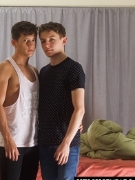 Twink titans, Tyler Hill and Leo Frost tangle in the sheets for this epic pairing that is absolutely dripping with young superstar spunk!